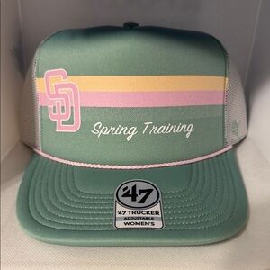 '47 Women's San Diego Padres Trucker Hat - Mint, Pink & Yellow